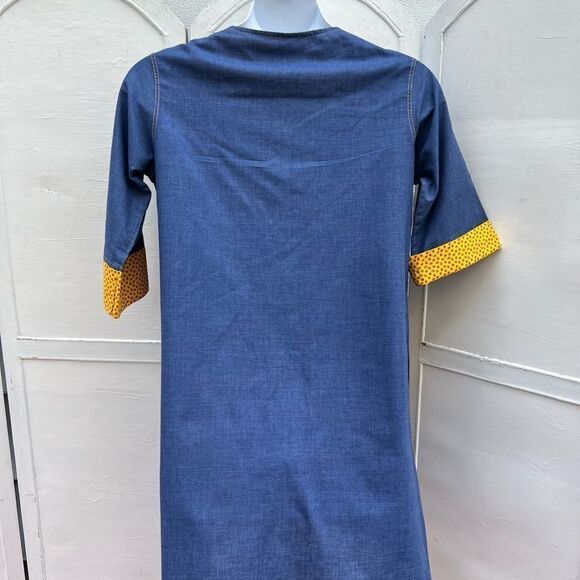 🍎 Models Coat Vintage Blue Denim Dress Butterflies (AA4) - Picture 5 of 8